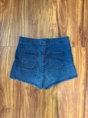 American Apparel Dark Blue High-Waist Denim Shorts